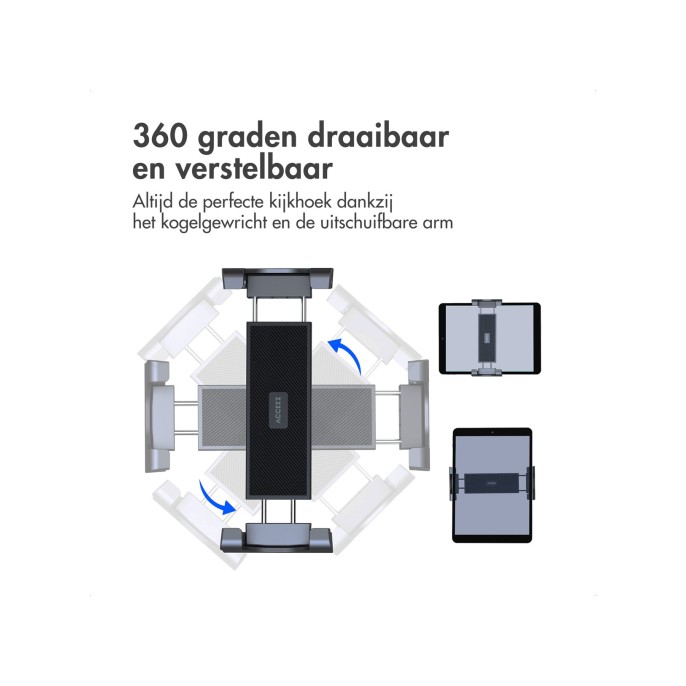 Accezz tablet houder auto - dashboard of voorruit - verstelbaar - universeel - zwart Accezz tablet houder auto - dashboard of voorruit - verstelbaar - universeel - zwart