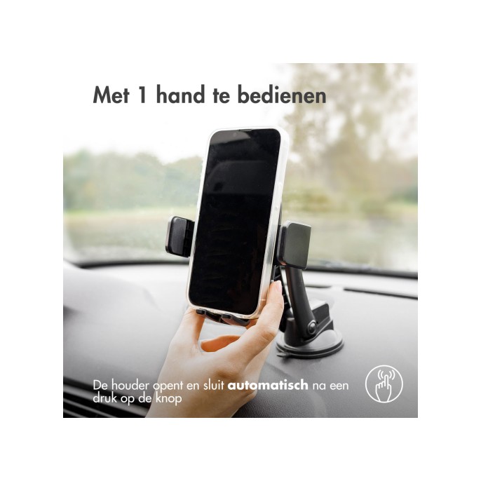 Accezz telefoonhouder auto - draadloze oplader - dashboard en voorruit - zwart Accezz telefoonhouder auto - draadloze oplader - dashboard en voorruit - zwart