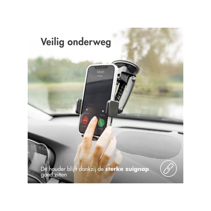 Accezz telefoonhouder auto - draadloze oplader - dashboard en voorruit - zwart Accezz telefoonhouder auto - draadloze oplader - dashboard en voorruit - zwart