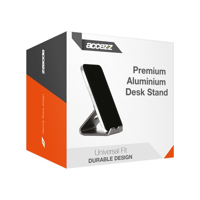 Accezz telefoonhouder bureau - tablethouder bureau - premium - aluminium - grijs Accezz telefoonhouder bureau - tablethouder bureau - premium - aluminium - grijs