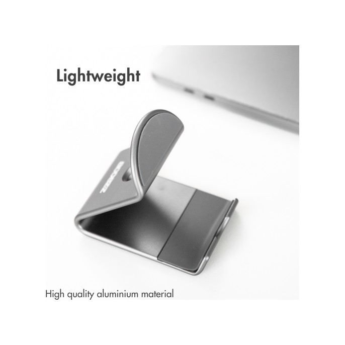 Accezz telefoonhouder bureau - tablethouder bureau - premium - aluminium - grijs Accezz telefoonhouder bureau - tablethouder bureau - premium - aluminium - grijs