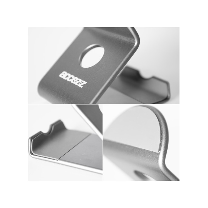 Accezz telefoonhouder bureau - tablethouder bureau - premium - aluminium - grijs Accezz telefoonhouder bureau - tablethouder bureau - premium - aluminium - grijs