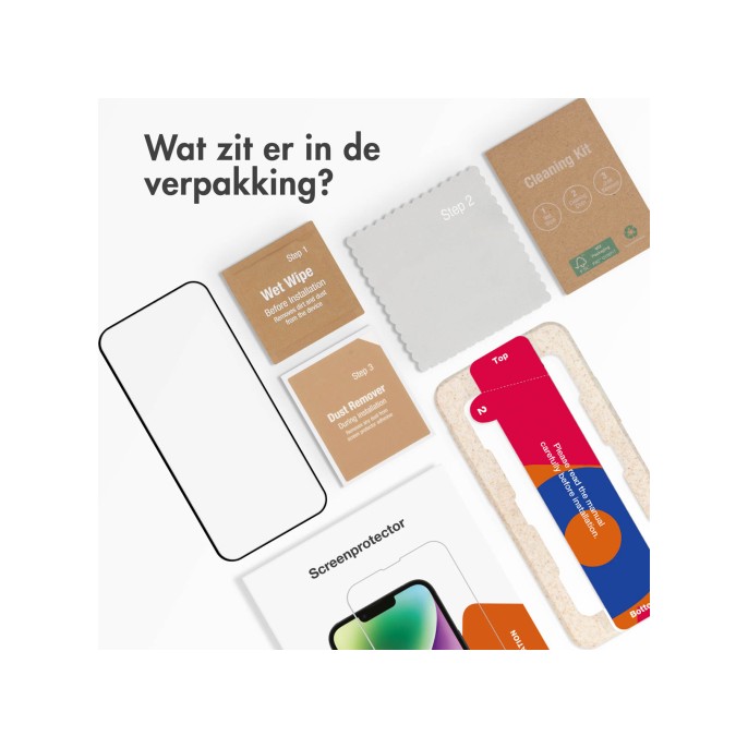 Accezz triple strong full cover glas screenprotector met applicator apple iphone 13 / 13 pro / 14 - transparant Accezz triple strong full cover glas screenprotector met applicator apple iphone 13 / 13 pro / 14 - transparant