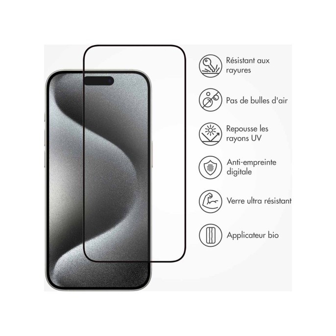 Accezz triple strong full cover glas screenprotector met applicator apple iphone 15 pro max - transparant Accezz triple strong full cover glas screenprotector met applicator apple iphone 15 pro max - transparant