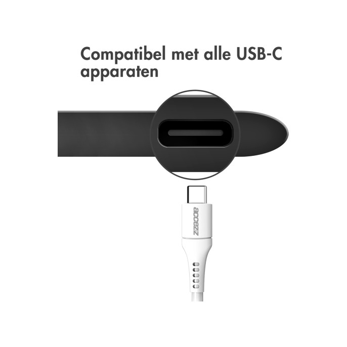 Accezz usb-c naar usb-c kabel - 1 meter - wit Accezz usb-c naar usb-c kabel - 1 meter - wit