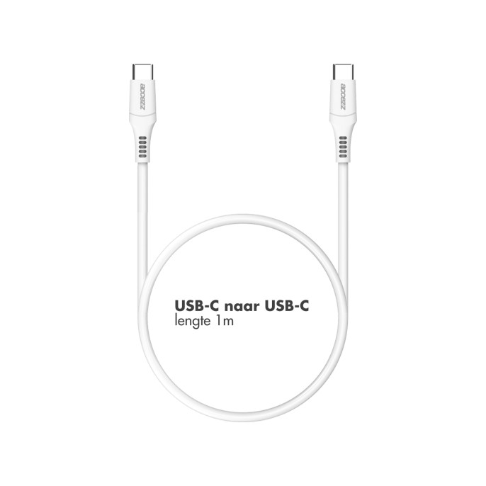 Accezz usb-c naar usb-c kabel - 1 meter - wit Accezz usb-c naar usb-c kabel - 1 meter - wit