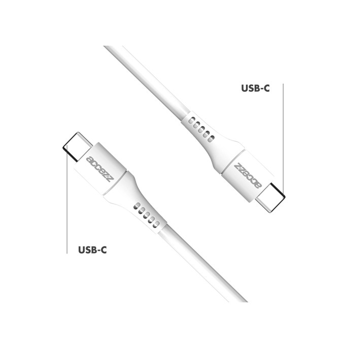 Accezz usb-c naar usb-c kabel - 1 meter - wit Accezz usb-c naar usb-c kabel - 1 meter - wit