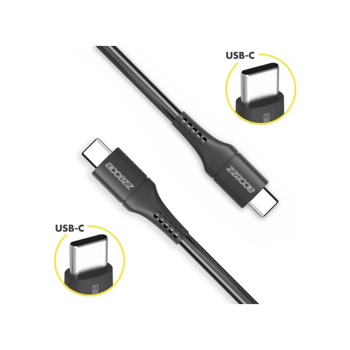 Accezz usb-c naar usb-c kabel - 1 meter - zwart Accezz usb-c naar usb-c kabel - 1 meter - zwart