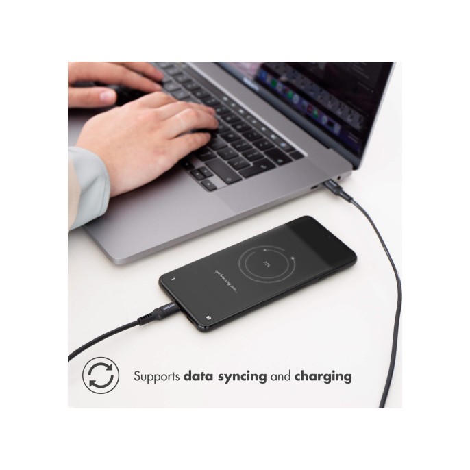 Accezz usb-c naar usb-c kabel - 1 meter - zwart Accezz usb-c naar usb-c kabel - 1 meter - zwart