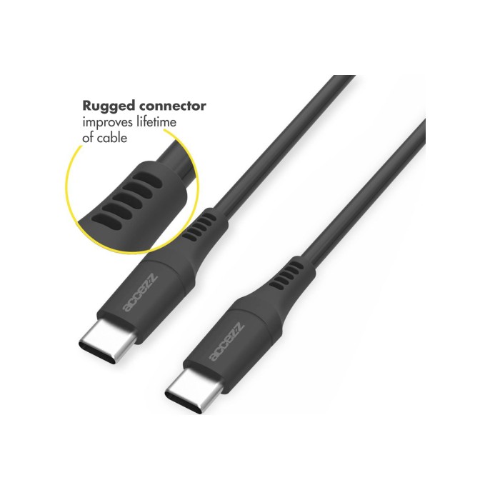 Accezz usb-c naar usb-c kabel - 1 meter - zwart Accezz usb-c naar usb-c kabel - 1 meter - zwart