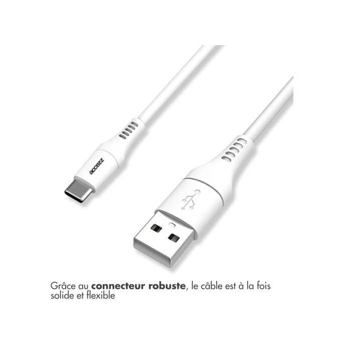 Accezz usb-c naar usb kabel - 1 meter - wit Accezz usb-c naar usb kabel - 1 meter - wit