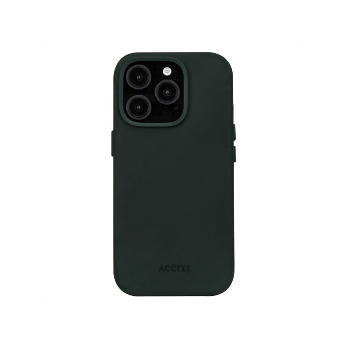 Accezz vintage leather magsafe backcover apple iphone 16 pro - smokey green Accezz vintage leather magsafe backcover apple iphone 16 pro - smokey green