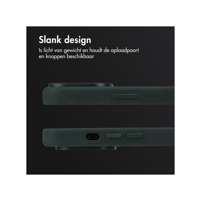 Accezz vintage leather magsafe backcover apple iphone 16 pro - smokey green Accezz vintage leather magsafe backcover apple iphone 16 pro - smokey green