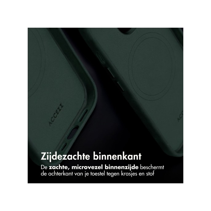Accezz vintage leather magsafe backcover apple iphone 16 pro - smokey green Accezz vintage leather magsafe backcover apple iphone 16 pro - smokey green