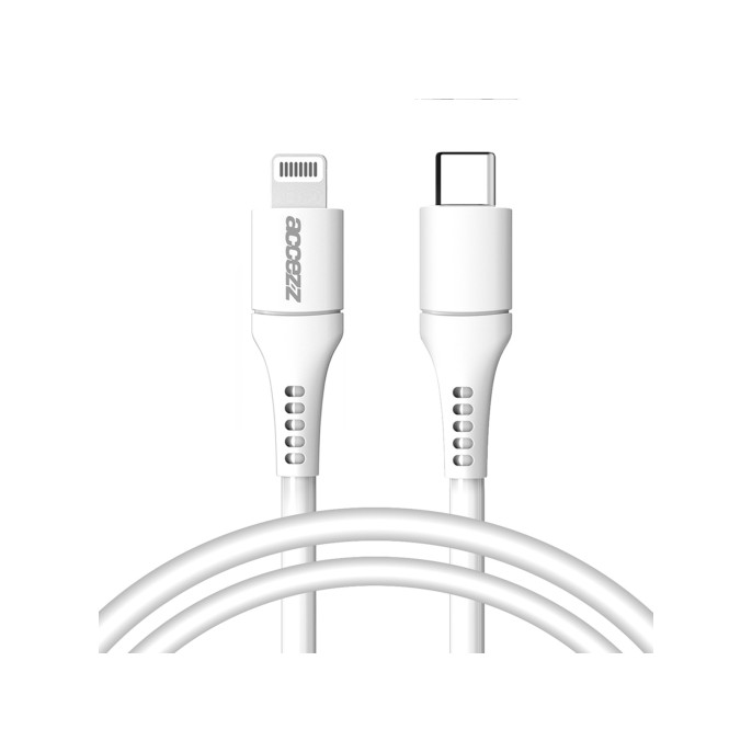 Accezz wall charger met lightning naar usb-c kabel - oplader - mfi certificering - 20 watt - 1 meter - wit Accezz wall charger met lightning naar usb-c kabel - oplader - mfi certificering - 20 watt - 1 meter - wit