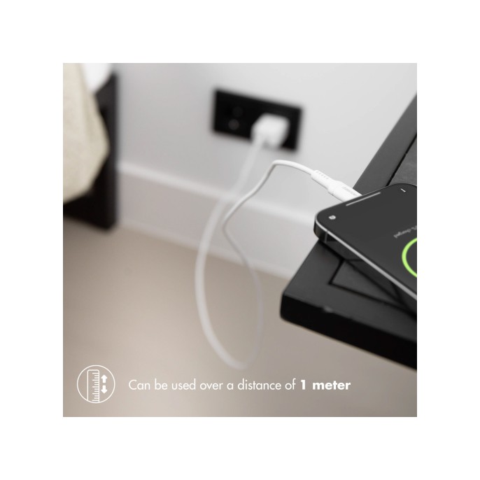 Accezz wall charger met lightning naar usb-c kabel - oplader - mfi certificering - 20 watt - 1 meter - wit Accezz wall charger met lightning naar usb-c kabel - oplader - mfi certificering - 20 watt - 1 meter - wit
