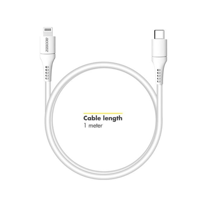 Accezz wall charger met lightning naar usb-c kabel - oplader - mfi certificering - 20 watt - 1 meter - wit Accezz wall charger met lightning naar usb-c kabel - oplader - mfi certificering - 20 watt - 1 meter - wit