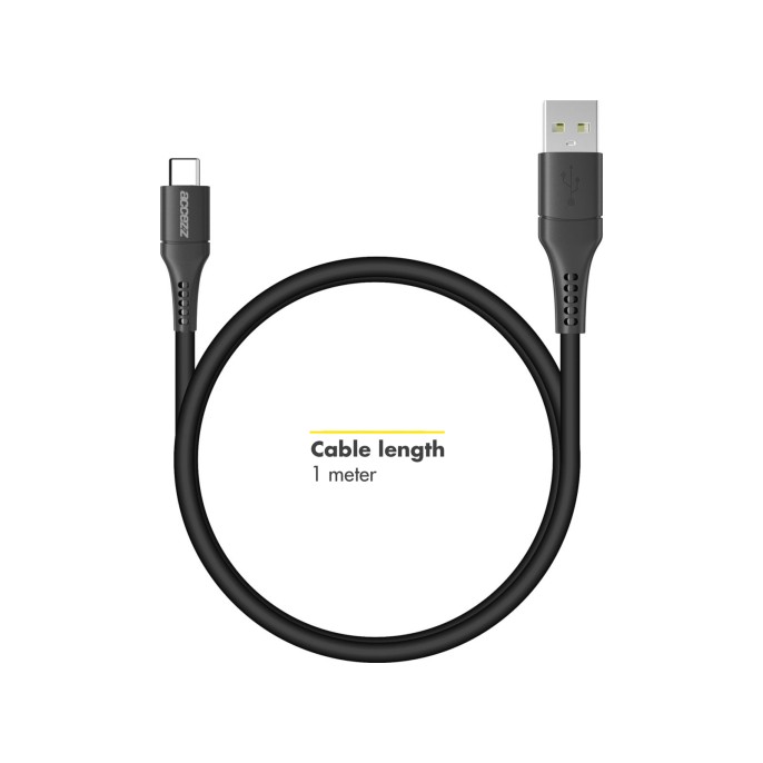 Accezz wall charger met usb-c naar usb kabel - oplader - 20 watt - 1 meter - zwart Accezz wall charger met usb-c naar usb kabel - oplader - 20 watt - 1 meter - zwart