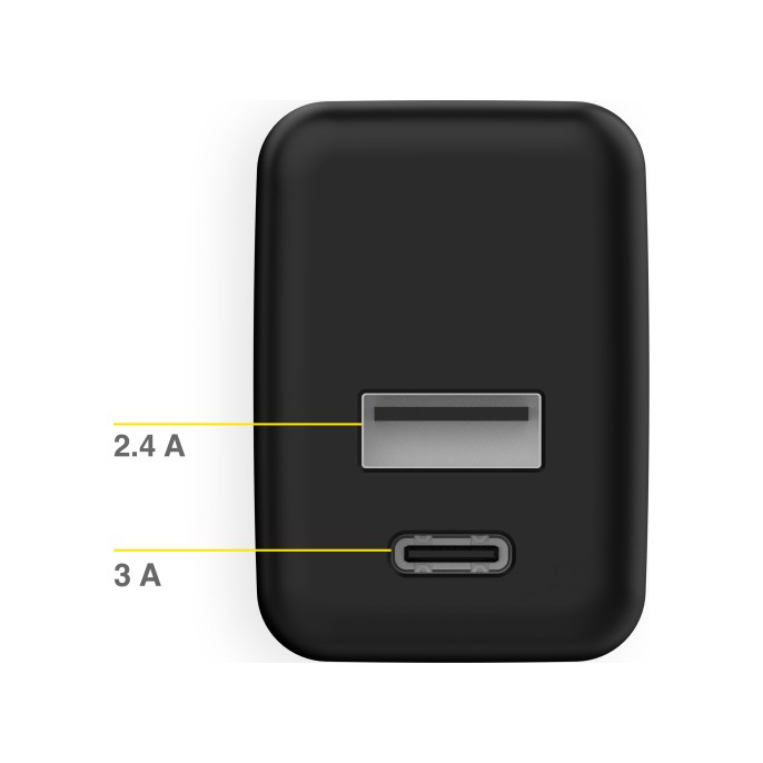 Accezz wall charger - oplader - usb-c en usb aansluiting - power delivery - 20 watt - black Accezz wall charger - oplader - usb-c en usb aansluiting - power delivery - 20 watt - black