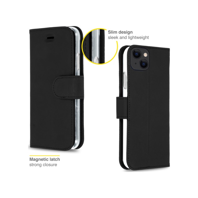 Accezz wallet softcase bookcase iphone 13 mini - zwart Accezz wallet softcase bookcase iphone 13 mini - zwart