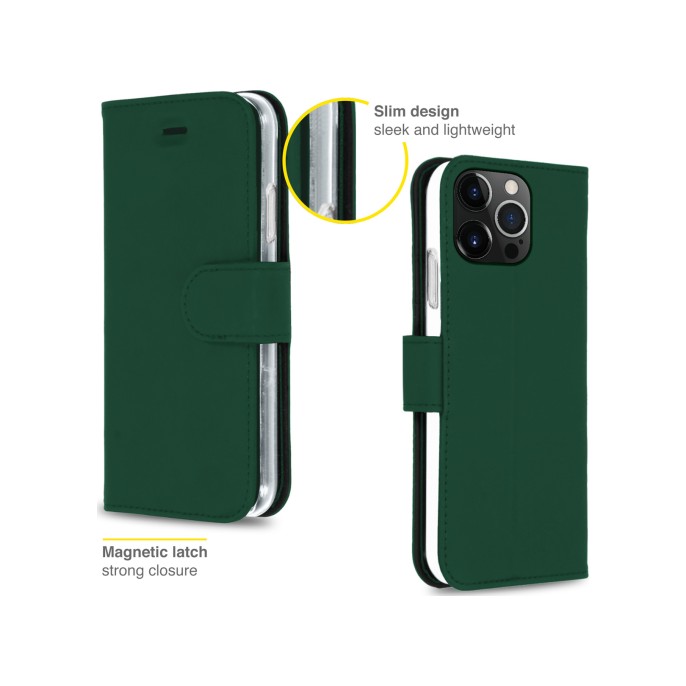 Accezz wallet softcase bookcase iphone 13 pro - groen Accezz wallet softcase bookcase iphone 13 pro - groen