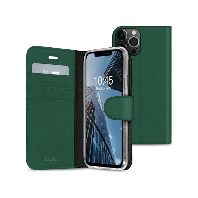 Accezz wallet softcase bookcase iphone 13 pro - groen Accezz wallet softcase bookcase iphone 13 pro - groen