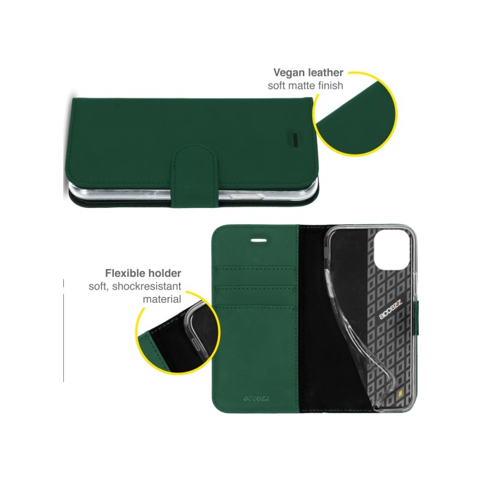 Accezz wallet softcase bookcase iphone 13 pro - groen Accezz wallet softcase bookcase iphone 13 pro - groen