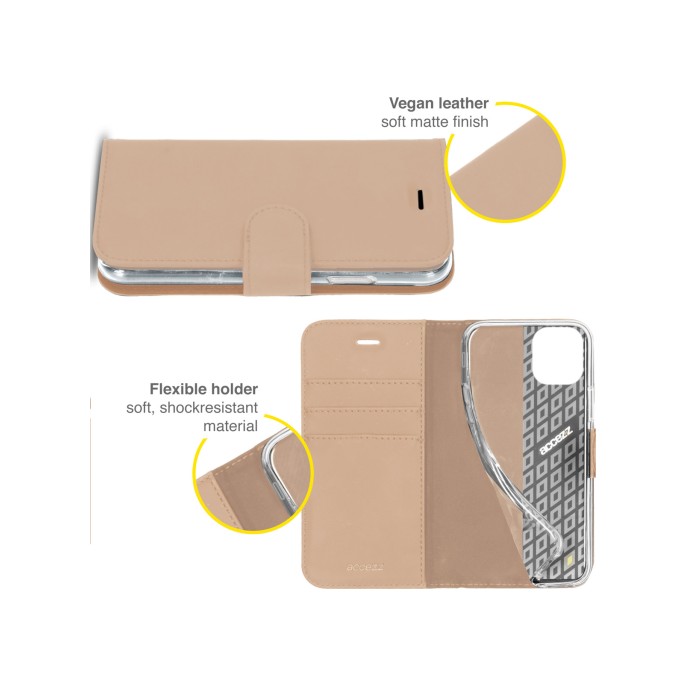 Accezz wallet softcase bookcase iphone 13 pro max - goud Accezz wallet softcase bookcase iphone 13 pro max - goud