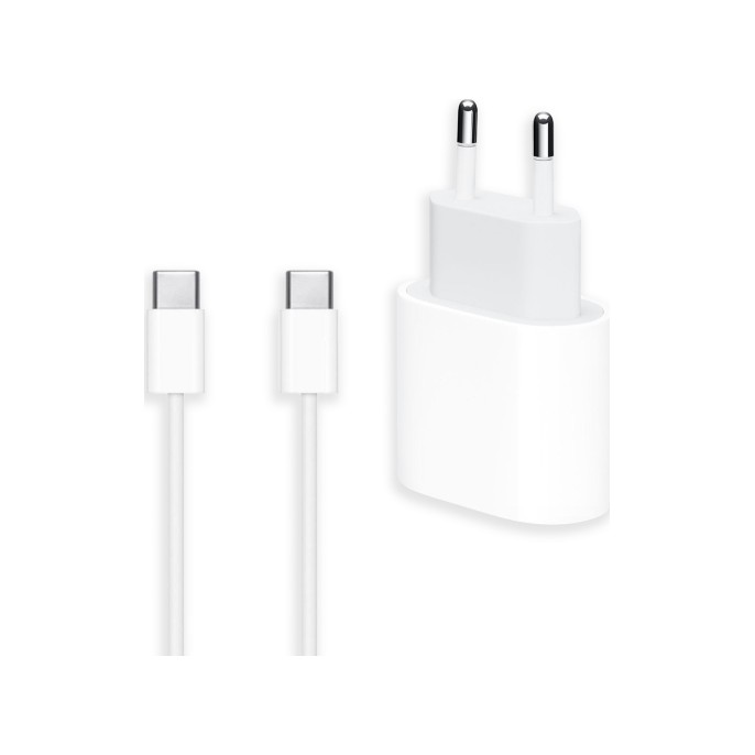 Apple bundel usb-c | usb-c power adapter 20 watt + usb-c naar usb-c oplaadkabel - 2 meter - wit Apple bundel usb-c | usb-c power adapter 20 watt + usb-c naar usb-c oplaadkabel - 2 meter - wit