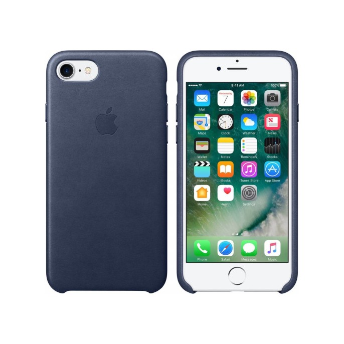 Apple leather backcover iphone se (2022 / 2020) / 8 / 7 - midnight blue Apple leather backcover iphone se (2022 / 2020) / 8 / 7 - midnight blue