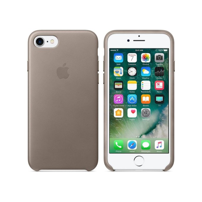 Apple leather backcover iphone se (2022 / 2020) / 8 / 7 - taupe Apple leather backcover iphone se (2022 / 2020) / 8 / 7 - taupe