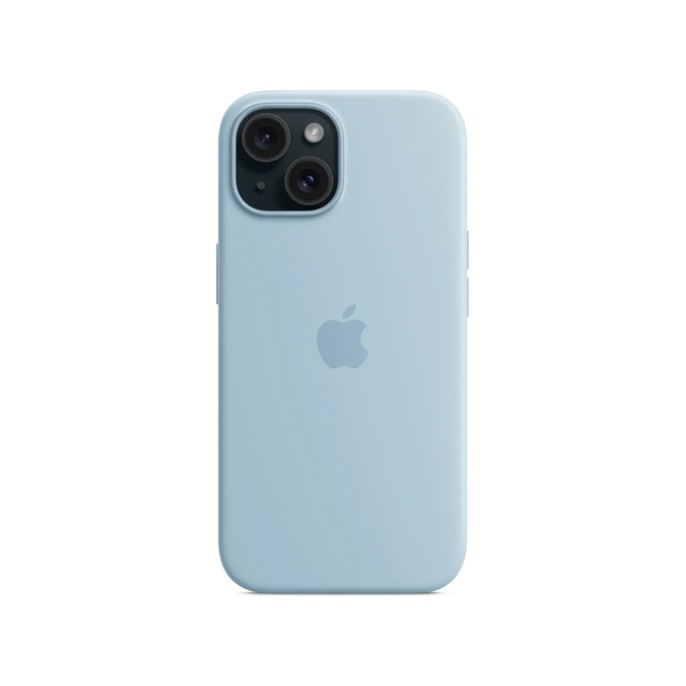 Apple silicone backcover magsafe iphone 15 - lichtblauw Apple silicone backcover magsafe iphone 15 - lichtblauw