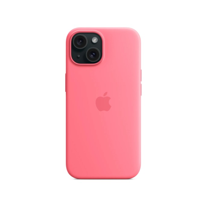 Apple silicone backcover magsafe iphone 15 - roze Apple silicone backcover magsafe iphone 15 - roze