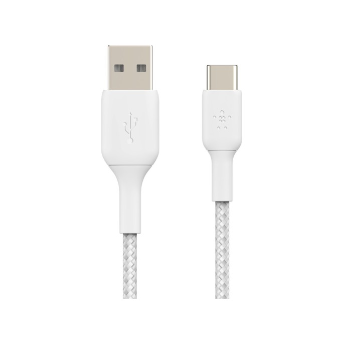 Belkin boost↑charge™ braided usb-c naar usb kabel - 0,15 meter - wit Belkin boost↑charge™ braided usb-c naar usb kabel - 0,15 meter - wit