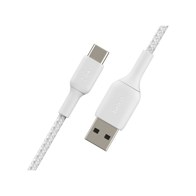 Belkin boost↑charge™ braided usb-c naar usb kabel - 0,15 meter - wit Belkin boost↑charge™ braided usb-c naar usb kabel - 0,15 meter - wit