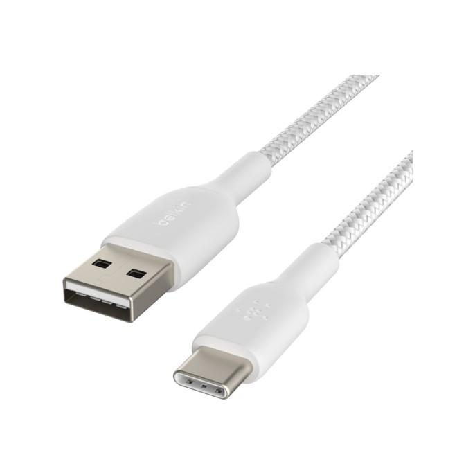 Belkin boost↑charge™ braided usb-c naar usb kabel - 0,15 meter - wit Belkin boost↑charge™ braided usb-c naar usb kabel - 0,15 meter - wit