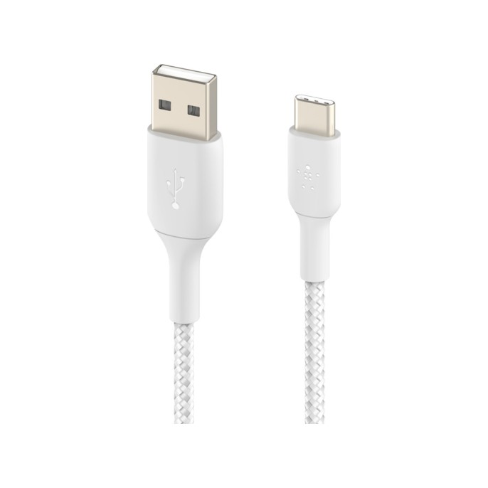 Belkin boost↑charge™ braided usb-c naar usb kabel - 0,15 meter - wit Belkin boost↑charge™ braided usb-c naar usb kabel - 0,15 meter - wit