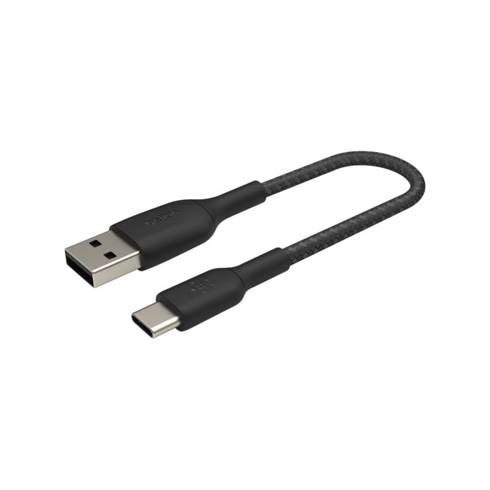 Belkin boost↑charge™ braided usb-c naar usb kabel - 0,15 meter - zwart Belkin boost↑charge™ braided usb-c naar usb kabel - 0,15 meter - zwart