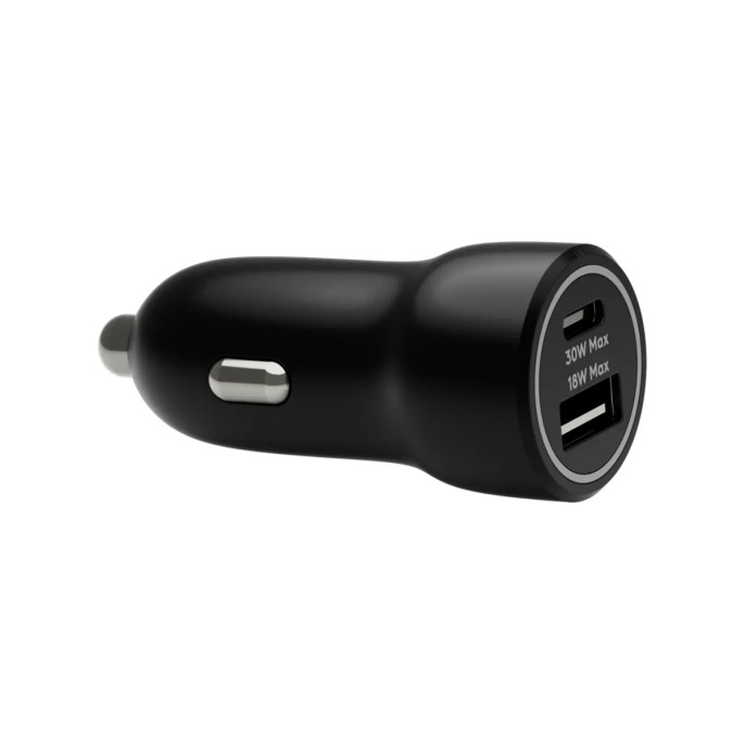 Dbramante1928 re-charge | autolader - usb-c 30 watt + usb-a 18 watt - zwart Dbramante1928 re-charge | autolader - usb-c 30 watt + usb-a 18 watt - zwart