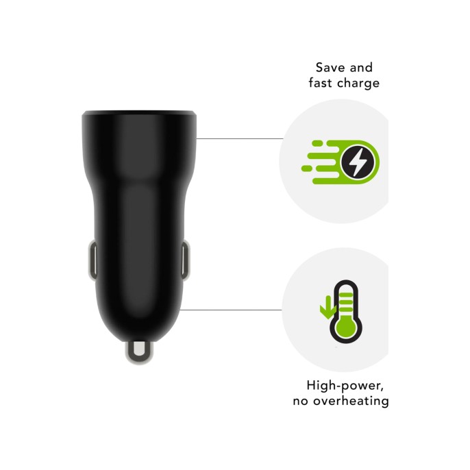 Dbramante1928 re-charge | autolader - usb-c 30 watt + usb-a 18 watt - zwart Dbramante1928 re-charge | autolader - usb-c 30 watt + usb-a 18 watt - zwart