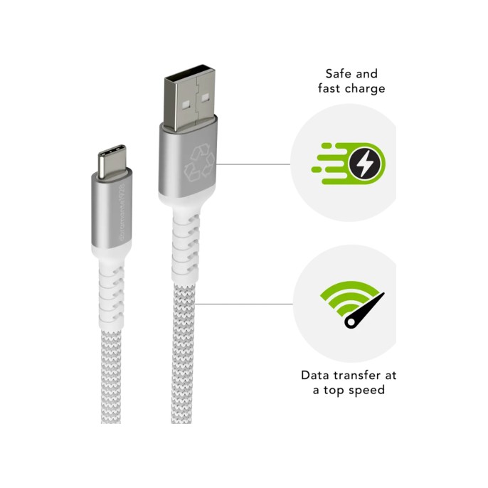Dbramante1928 re-charge - braided oplaadkabel - usb-a naar usb-c - 1,2 meter - wit Dbramante1928 re-charge - braided oplaadkabel - usb-a naar usb-c - 1,2 meter - wit
