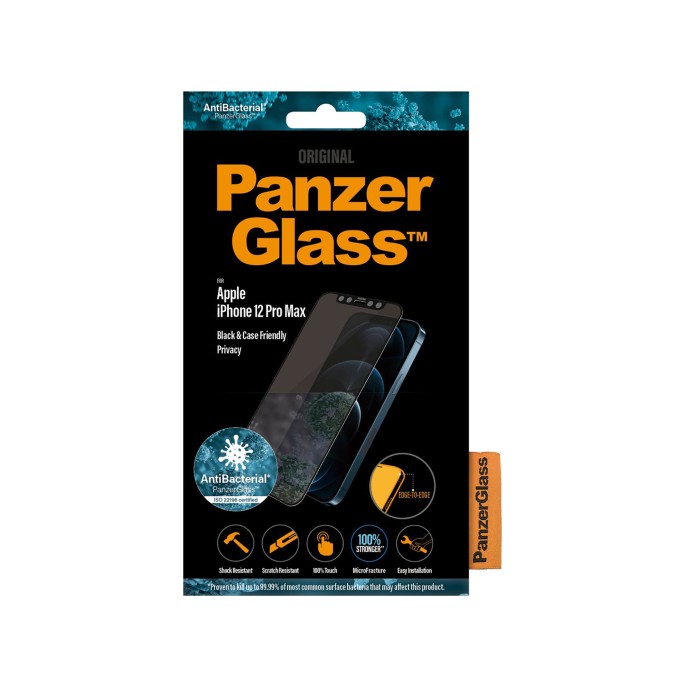 Panzerglass case friendly privacy anti-bacterial screenprotector apple iphone 12 pro max Panzerglass case friendly privacy anti-bacterial screenprotector apple iphone 12 pro max