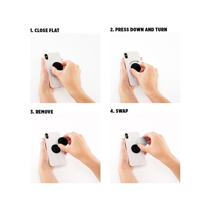 Popsockets popgrip - afneembaar - black Popsockets popgrip - afneembaar - black