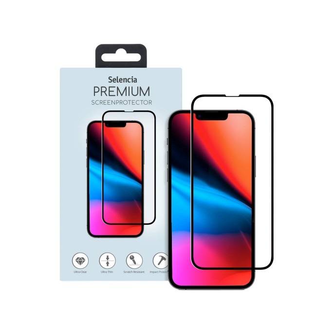 Selencia gehard glas premium screenprotector apple iphone 13 pro max / 14 plus - zwart Selencia gehard glas premium screenprotector apple iphone 13 pro max / 14 plus - zwart