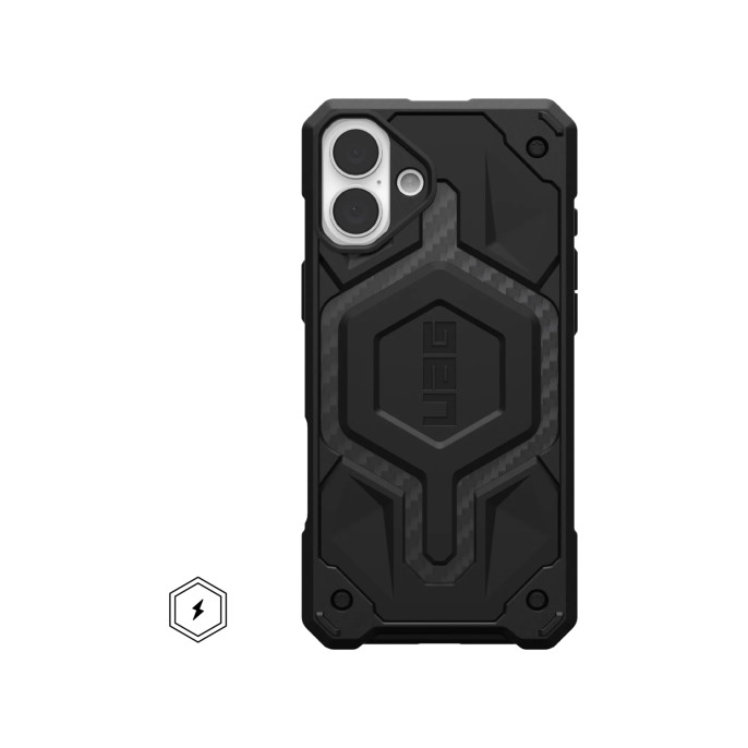 Uag monarch backcover apple iphone 16 plus - carbon fiber Uag monarch backcover apple iphone 16 plus - carbon fiber