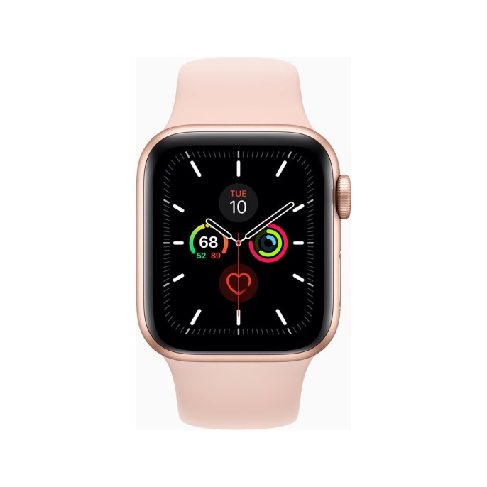 Apple Watch Series 5 44mm Aluminum Gold Wifi White Sport Band - A-grade Apple Watch Series 5 44mm Aluminum Gold Wifi White Sport Band - A-grade