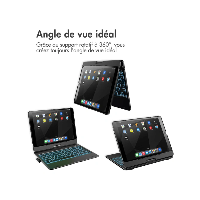 Accezz 360 Slim Keyboard Bookcase QWERTY Apple iPad 9 (2021) 10.2 inch / iPad 8 (2020) 10.2 inch / iPad 7 (2019) 10.2 inch - QWERTY / NL - Zwart