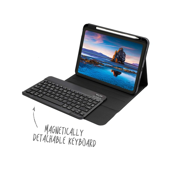Accezz Bluetooth Keyboard Bookcase Apple iPad 11 (2025) 11 inch A16 / iPad 10 (2022) 10.9 inch - AZERTY / FR - Zwart
