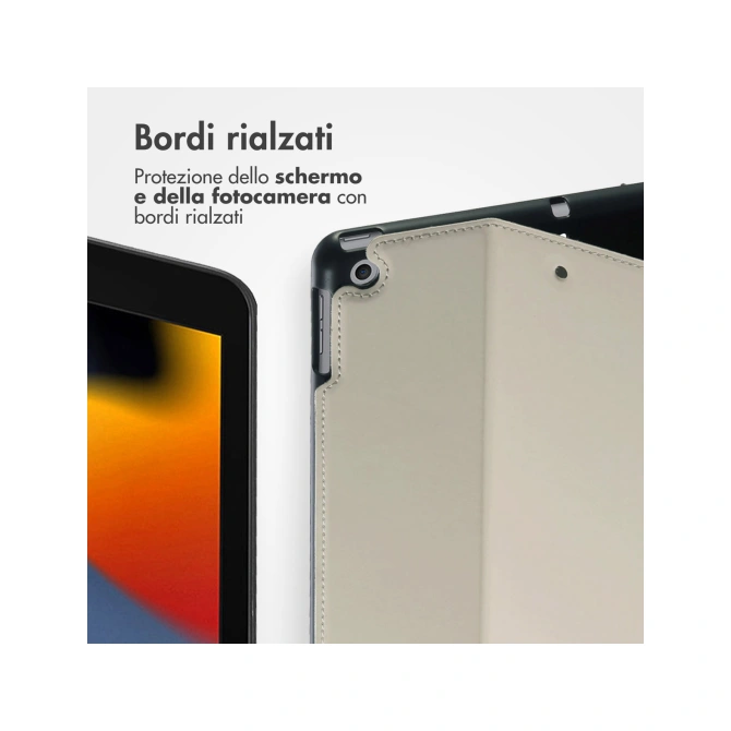 Accezz Classic Tablet Case Apple iPad 9 (2021) 10.2 inch / iPad 8 (2020) 10.2 inch / iPad 7 (2019) 10.2 inch - Greige