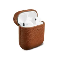 Accezz Echt Leren Case  Apple Airpods 1 / 2 - Cognac